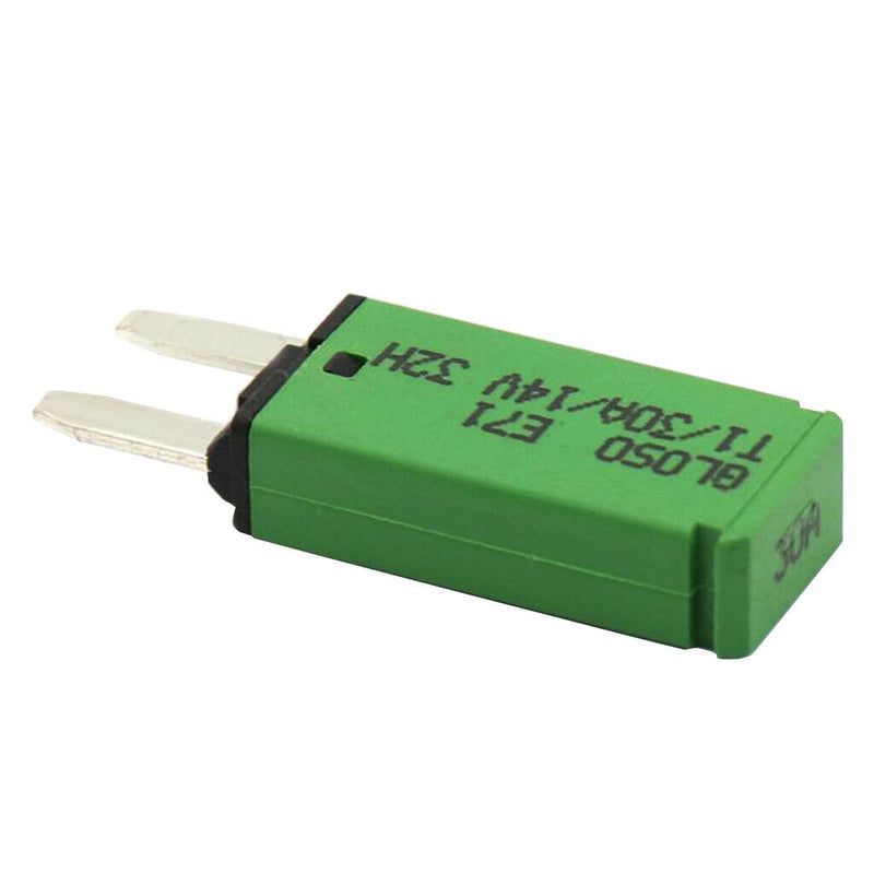 30A 14V DC Car Vehicle Mini Blade Fuse Circuit Breaker Resettable Green F444