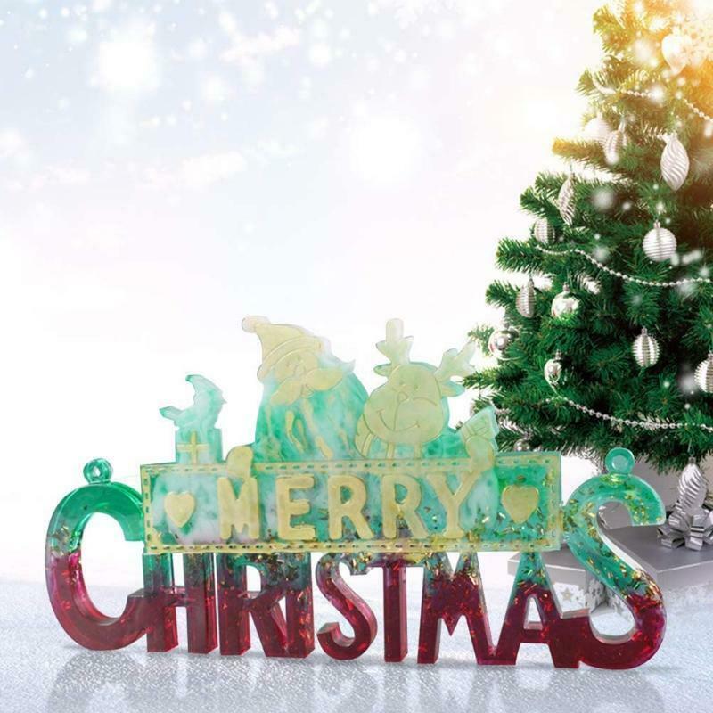 Christmas Letter Listing Decoration Silicone Mold for DIY Craft Jewelry Tool