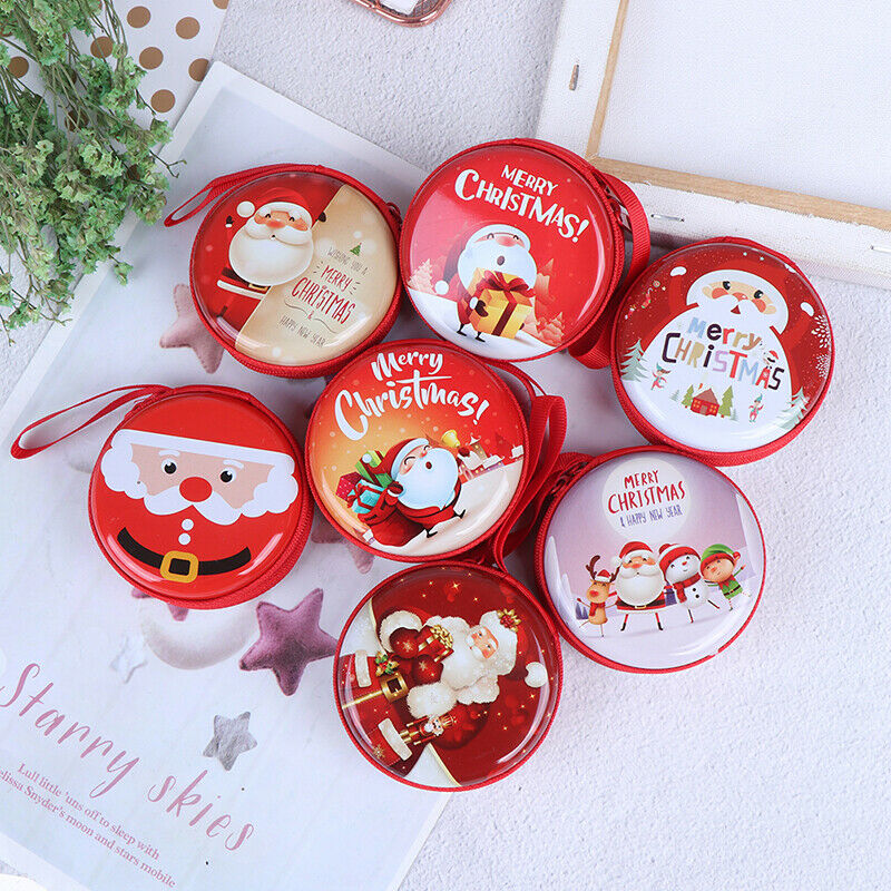 Xmas Christmas Candy Tin Box Candy Jar Iron Boxes Storage Coin Headphones .l8