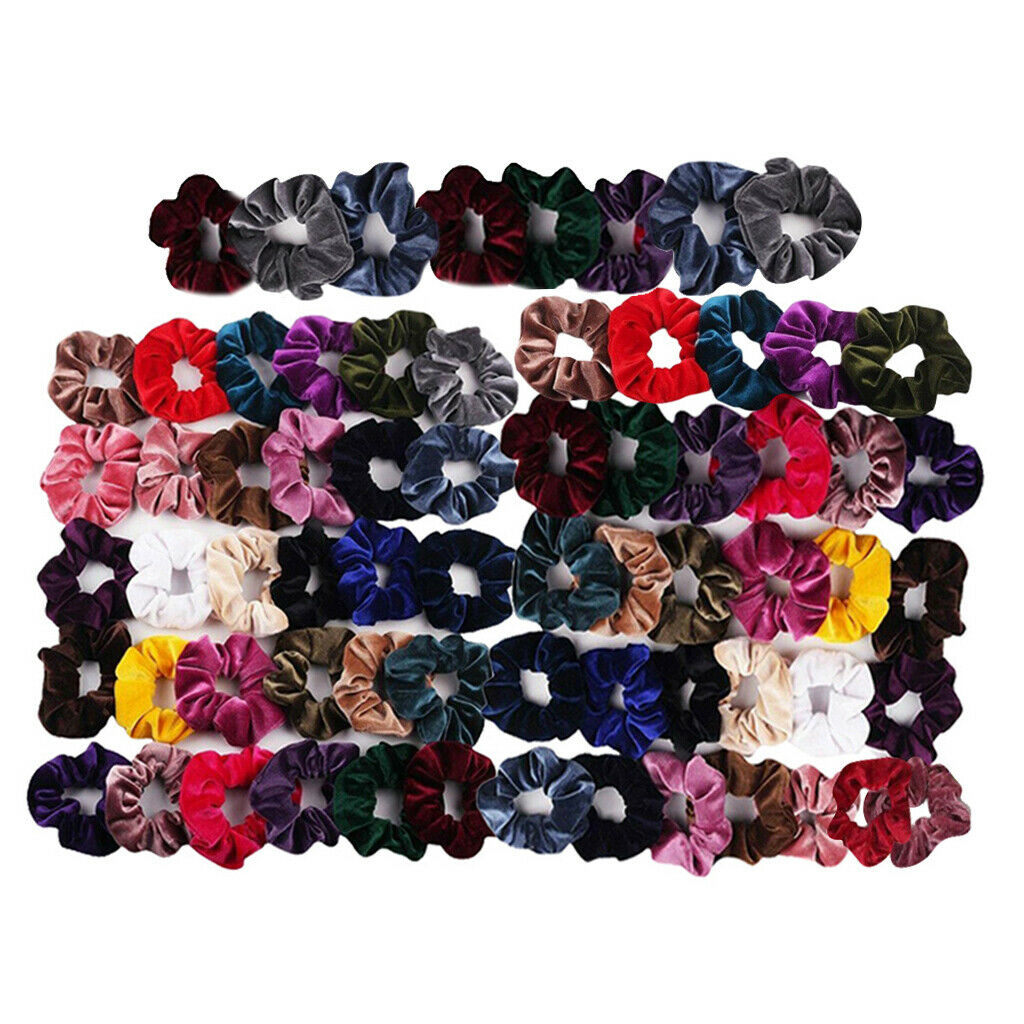 68Pack Colorful Scrunchies Girl Hair Band Bobble Hair Ties Ropes Jewelry