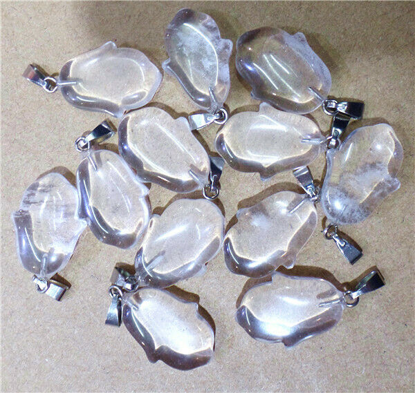 15Pcs 20x15x5mm White Cherry Quartz Tulip Flower Pendant Bead DIY Jewelry HH9633