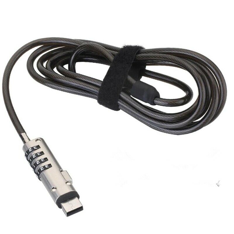 2X(4 Digital Universal Lock USB Laptop Security Cable Lock for Computer O5I9)