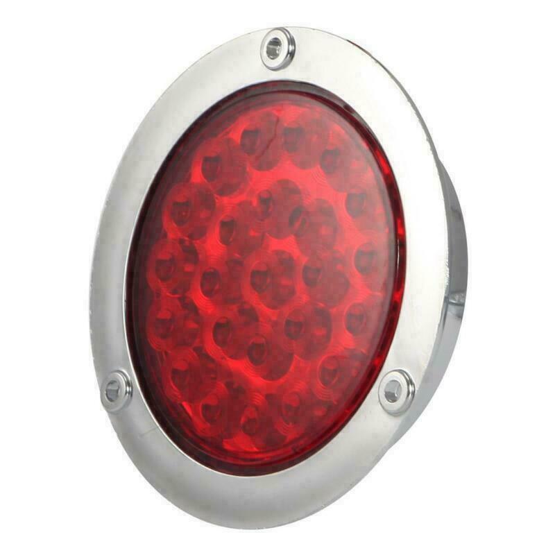 4" 24 LED Reverse Lights Round Stop Turn Tail Backup Truck Lamps 4x Red+2x White