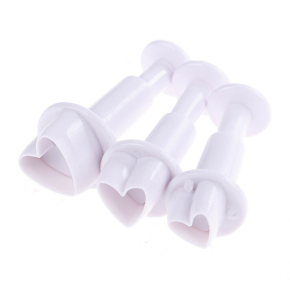 3pcs Love Heart Shape Cookie Plunger Cutter Fondant Gumpaste Cupcake Topp.l8