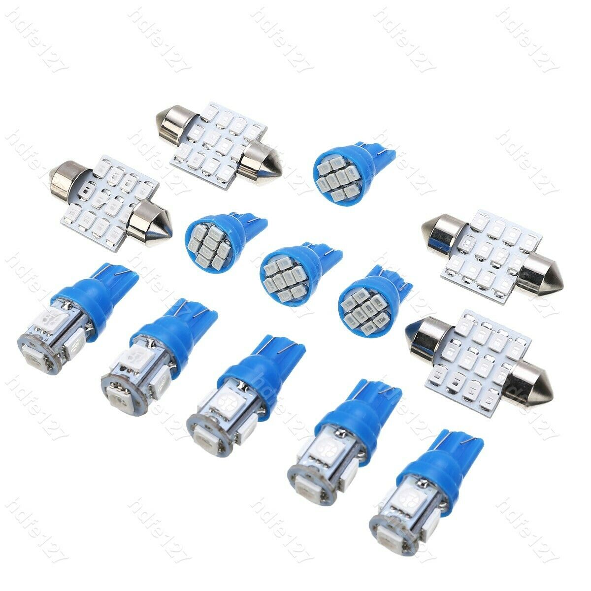 13x Blue Cars LED Lights Interior Package Kit for Dome License Plate Lamp Bulbs
