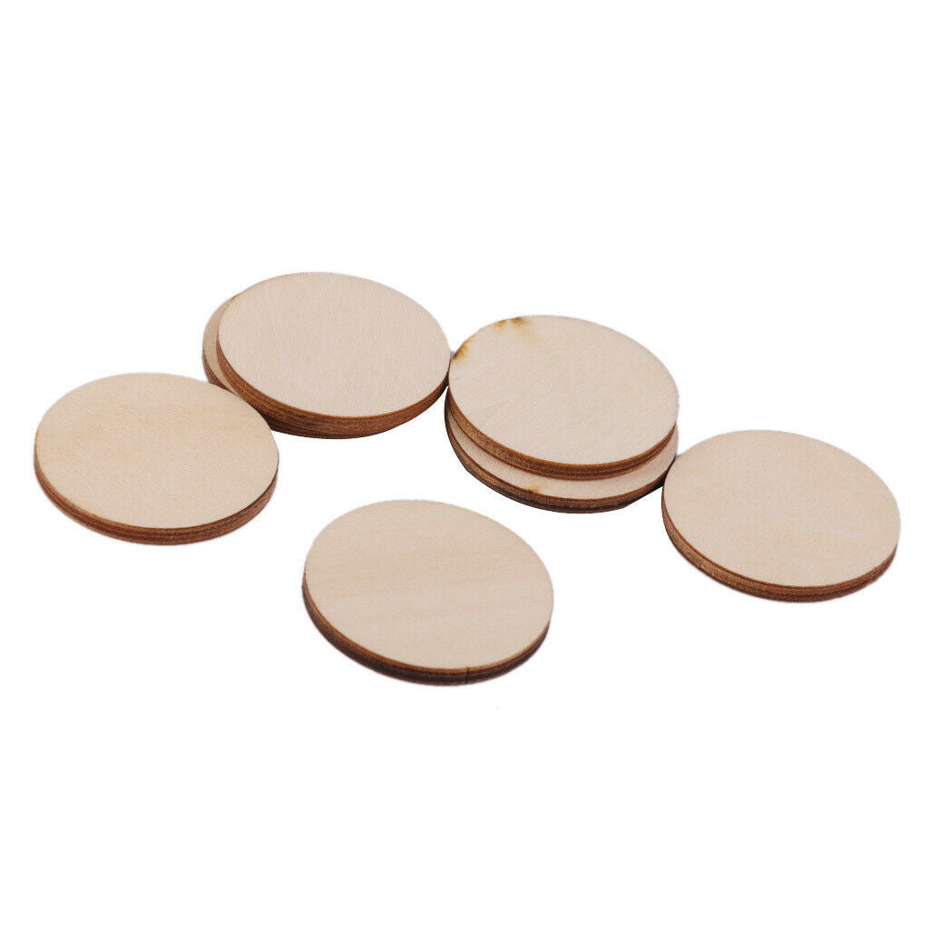 50pcs 30mm Wooden Round Circle Embellishment for DIY Scrapbooking Craft