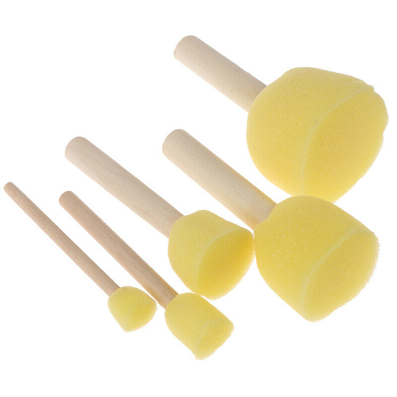 5pcs/lot Wooden Handle Sponge Rod Set Water Absorbing Clay Sculpture DIY .l8