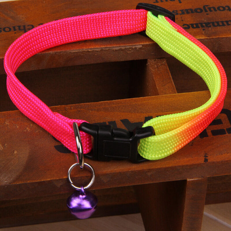 Reflective Adjustable Small Bell Pet Dog Puppy Cat Collar Tag Neck Strap .l8