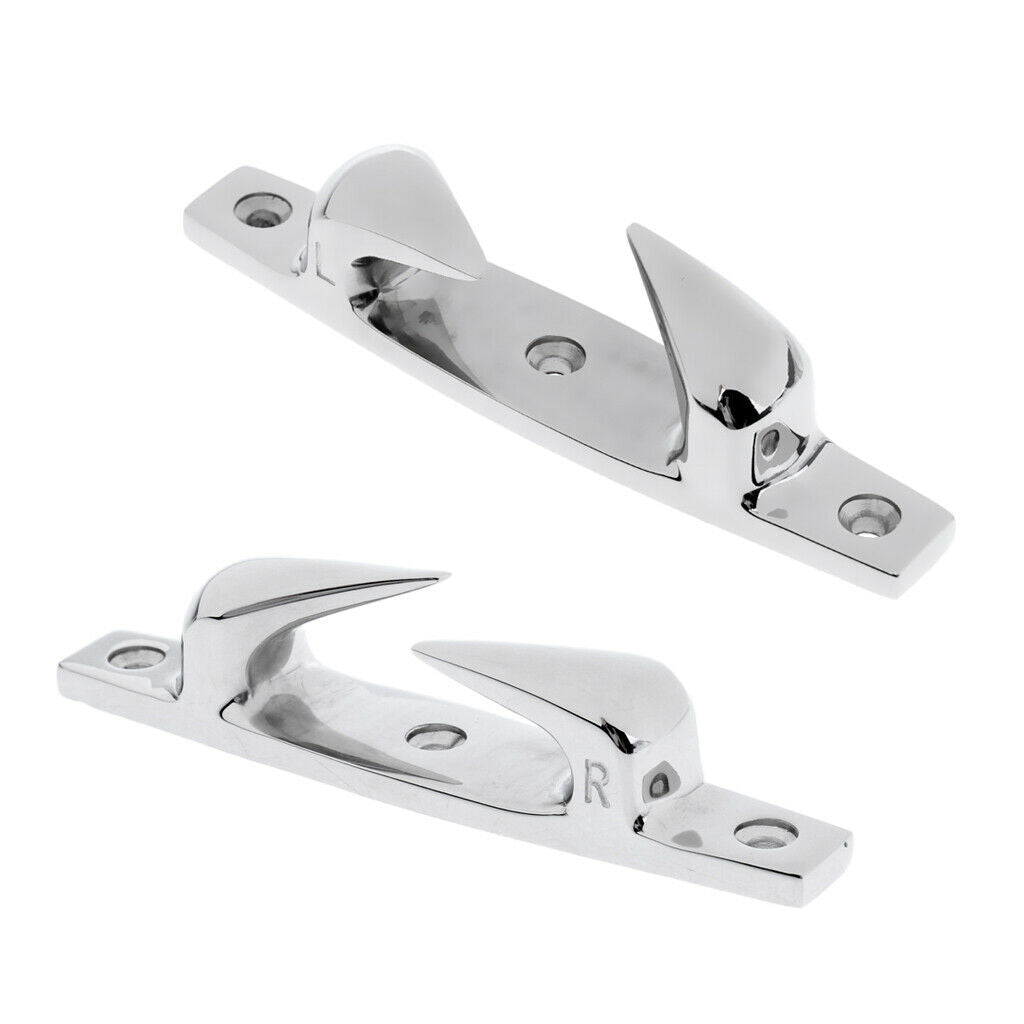 2x 119mm Marine Grade Stainless Steel Boat Bow Fairlead Cleat Mooring Cleat