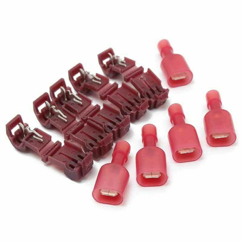 40pcs Red T-Taps& Male Insulated Quick Splice Lock Wire Terminals Connectors Kit