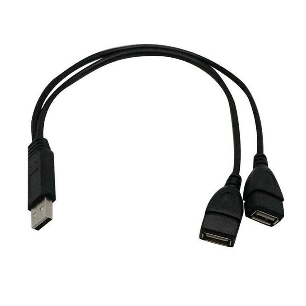 USB 2.0 Male To 2 USB Female   Y Splitter Charger Data Extension Adapter