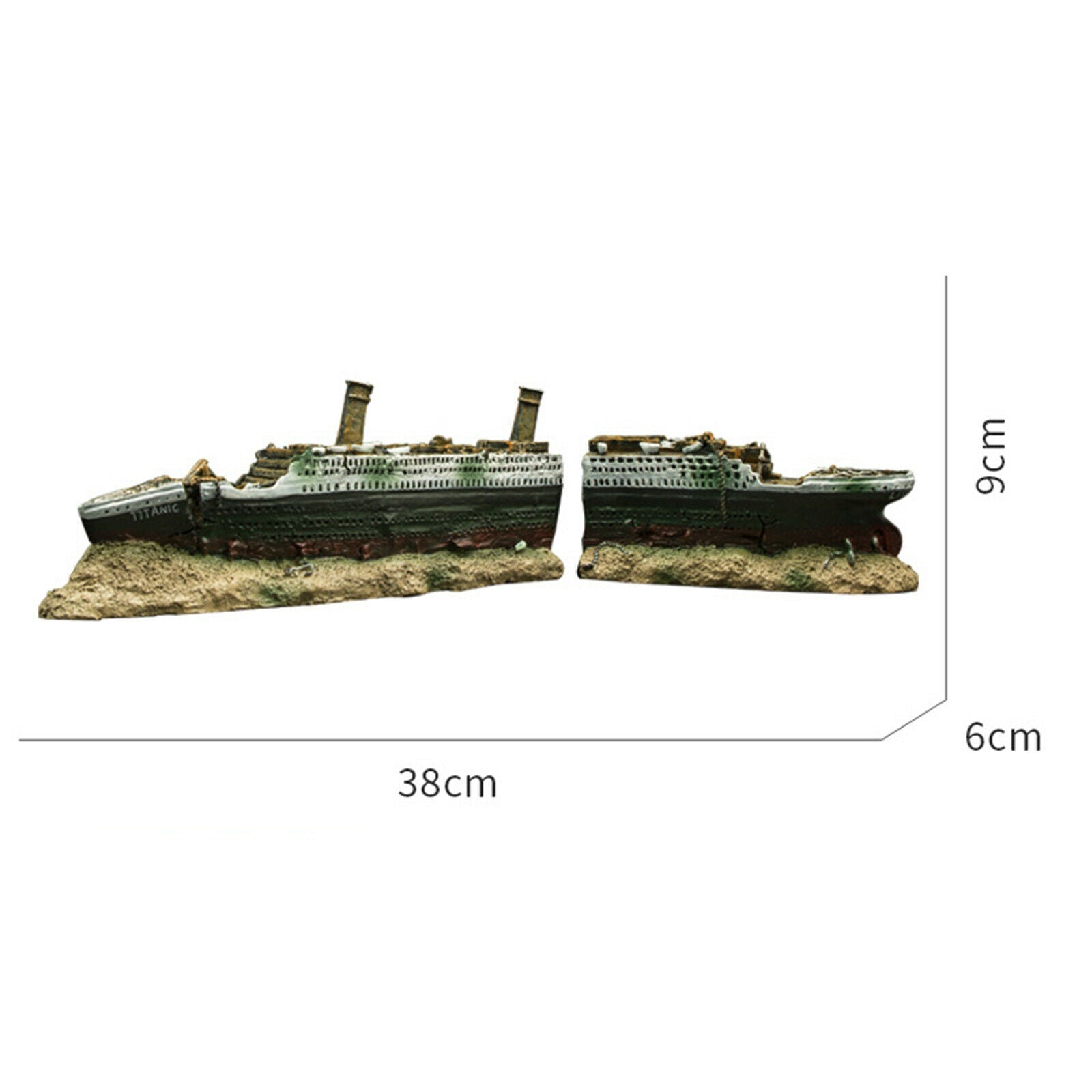 Aquarium Fish Tank Medium Titanic Boat Ornament Decorations Shelter 38cm
