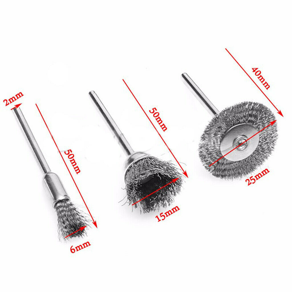 45Pcs Brass Steel Wire Brush Polishing Wheels Full Kit Set for Rotary Tools