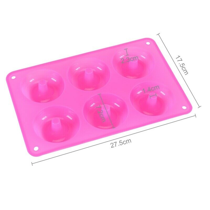 6 Cavity Silicone Donut Mold Doughnut Maker Non-Stick Chocolate Muffin Pan Tray