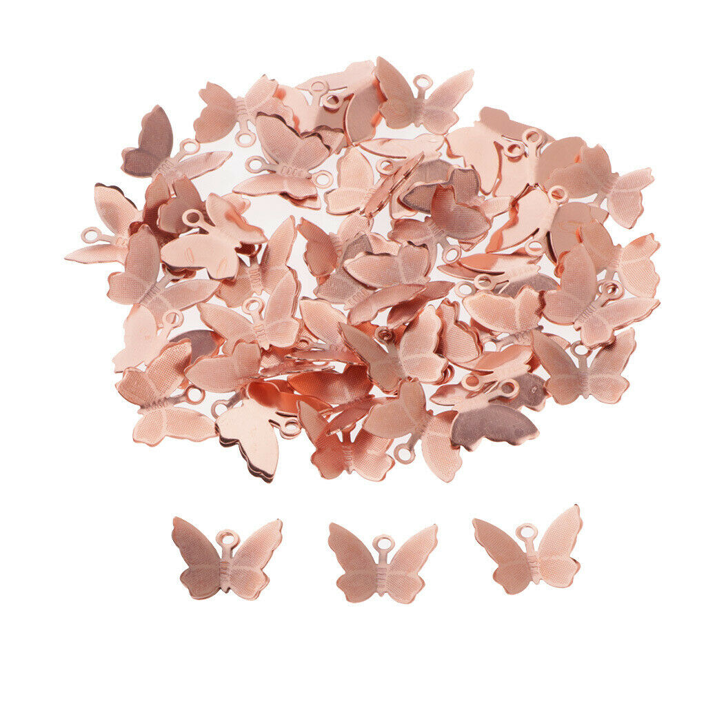 50pcs Butterfly Charms B Pendants for Key Chain Earring DIY Bags Purse Decor