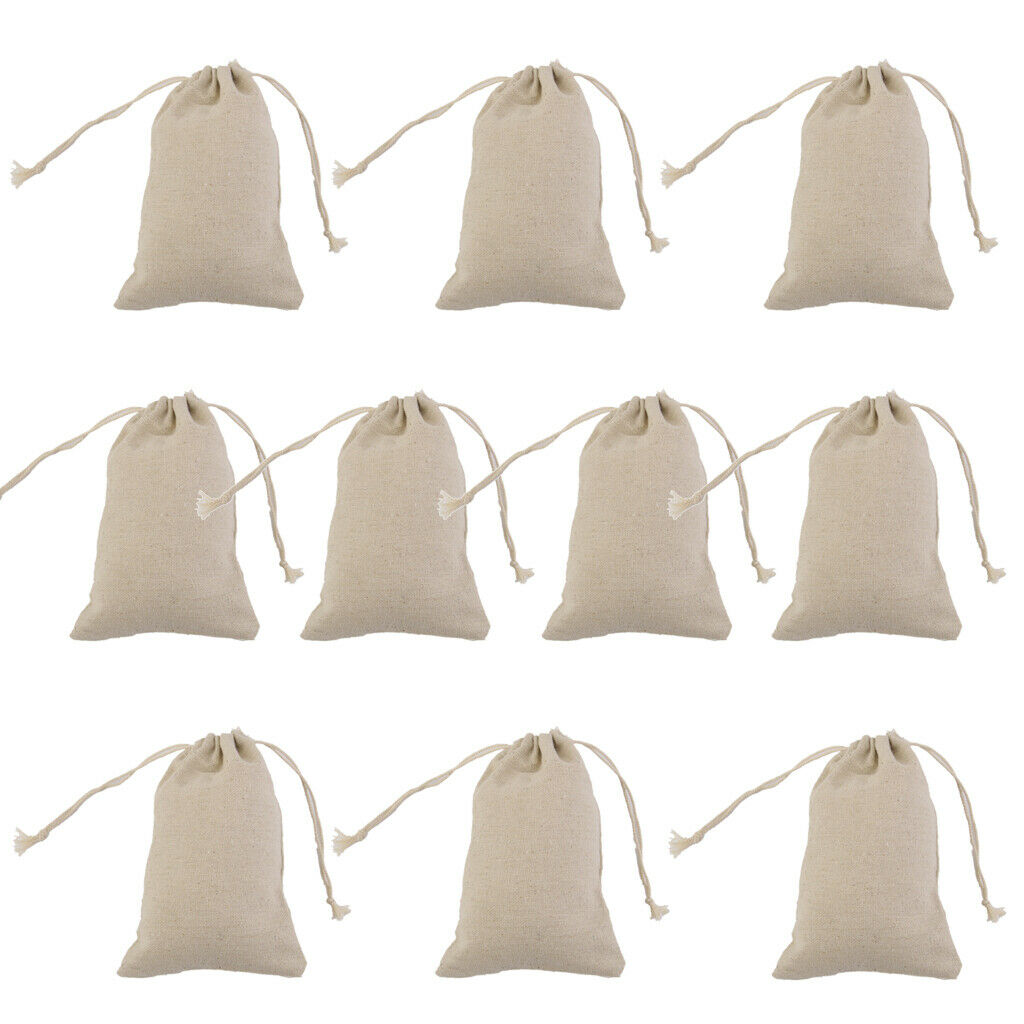 30 PCS Cotton Burlap Drawstring Pouches Gift Bags Wedding Party Favor Jewelry