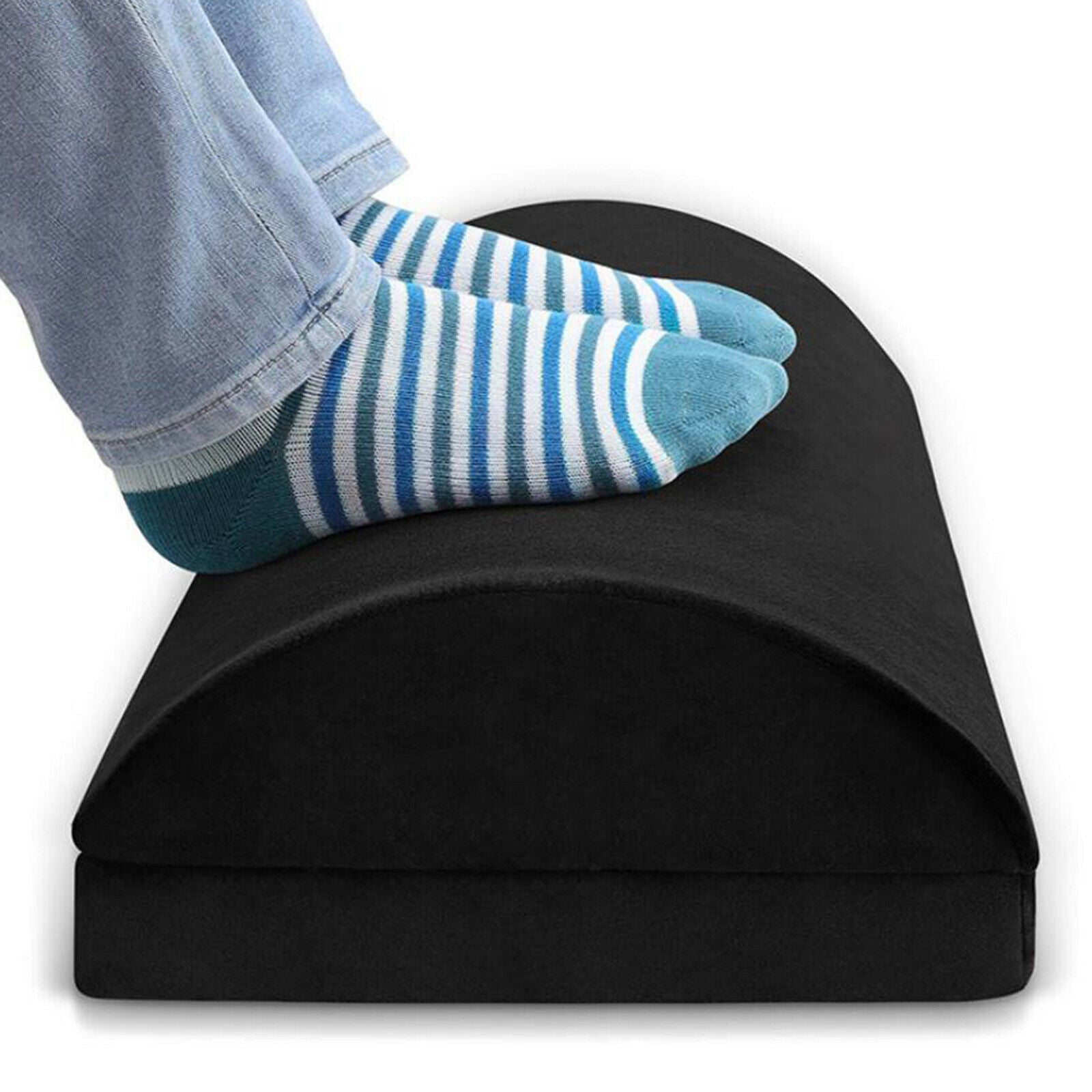Foot Rest Under Desk Cushion Home Footrest Non Slip Bottom Washable Black