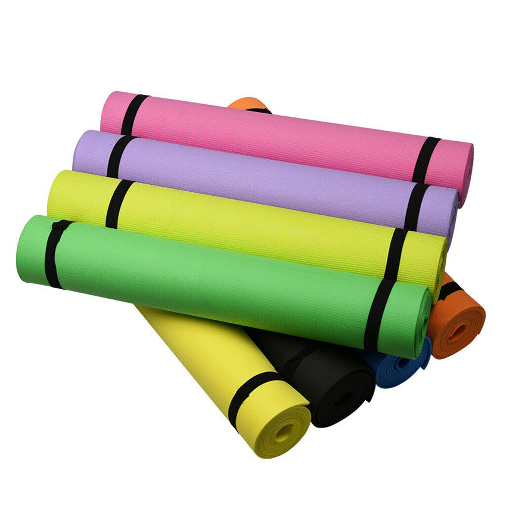 2x EVA Foam Thick Yoga Mat Gym Cushion Pad for Fishing Beach Orange+Purple