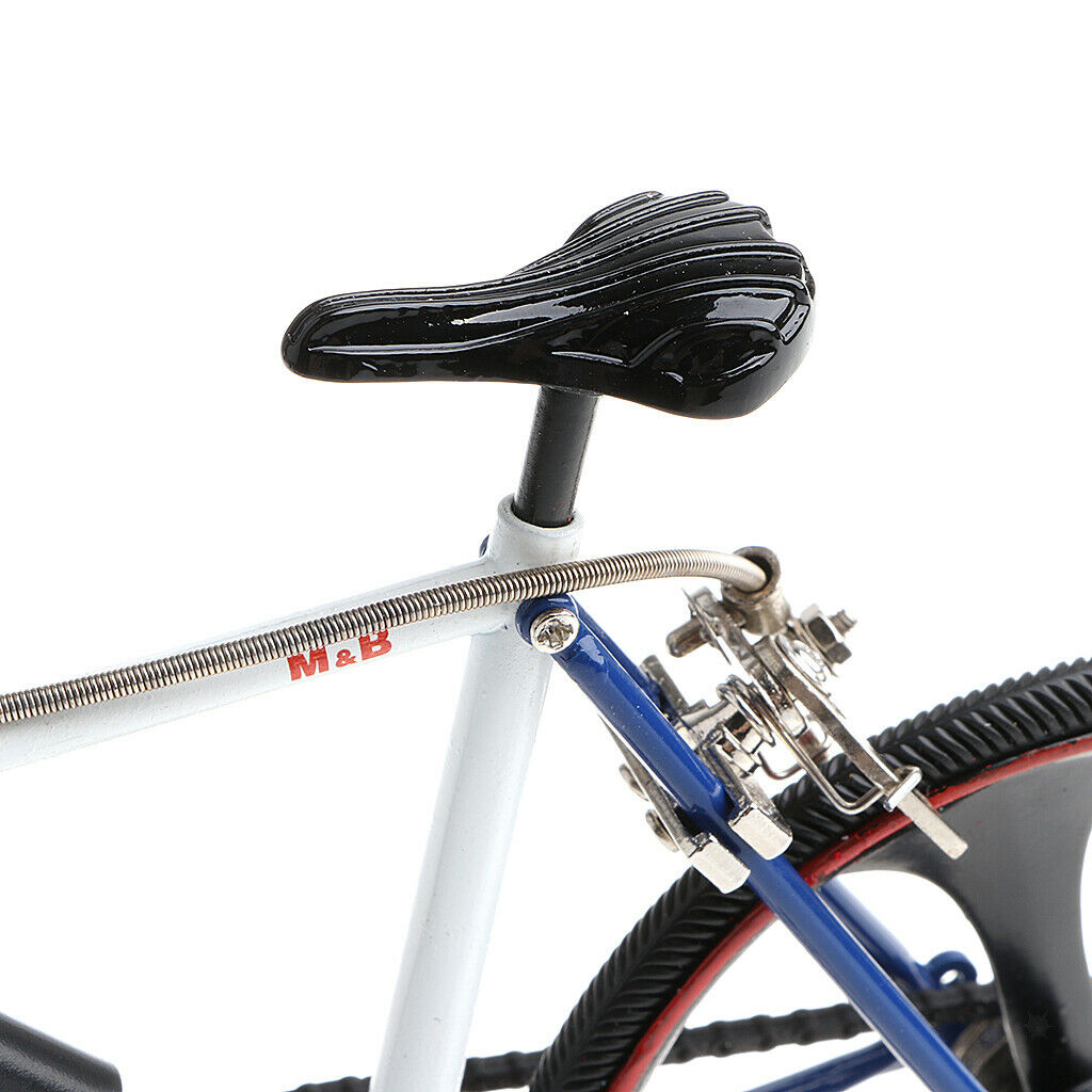 1:10 Scale Metal Decorative Bicycle Blue White Road Bike Coffee Bar Decor