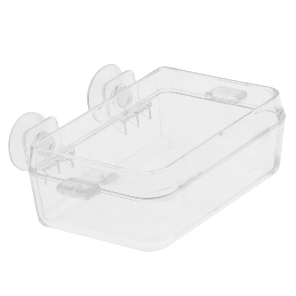 Plastic Transparent Tortoise Reptile Frog Water & Food Bowl Worm Container