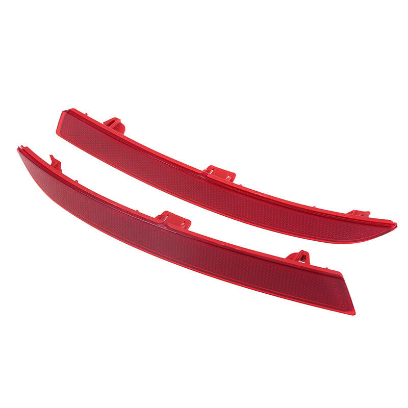 Pair Rear Bumper Reflector Lights Red For BMW 5-Series F10/F18 Sedan 2014-2017