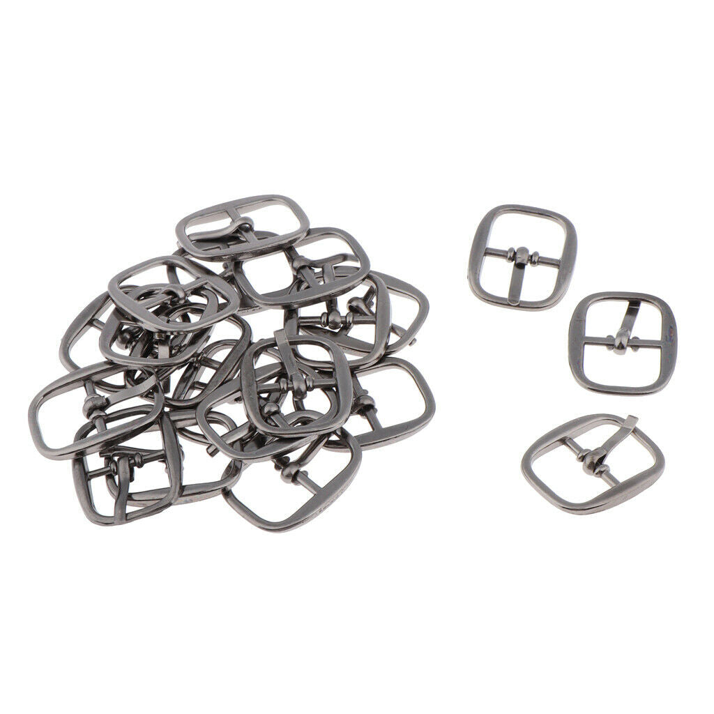 2X Single Prong Belt Buckle Center Bar Buckles Pin Purse DIY Accessories Black