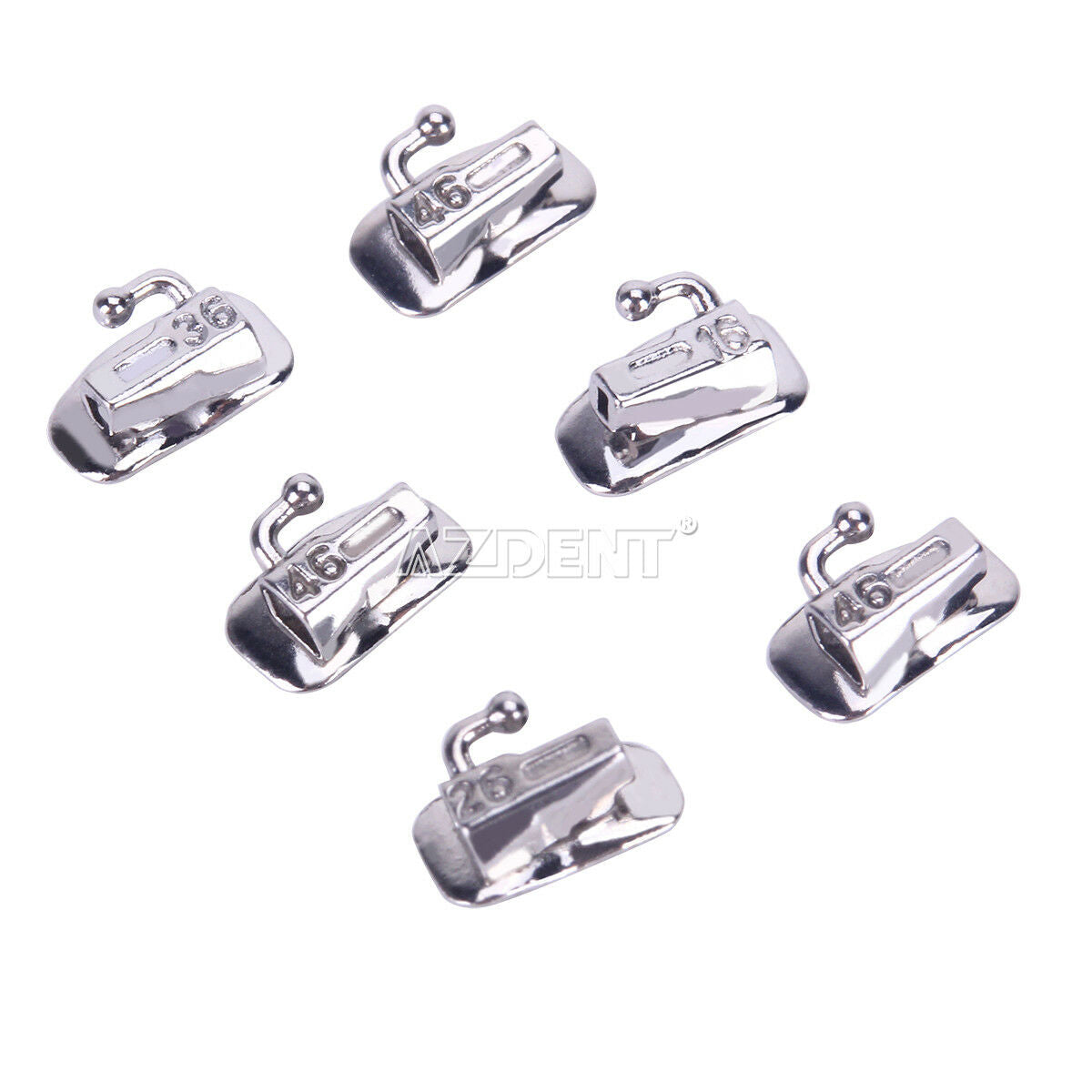 10 X AZDENT Dental Othodontics Buccal Tubes 1st Molar Roth 018 Bonding Non-Conv