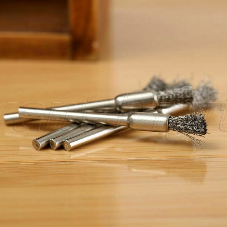40x Brass Steel Wheel Pen Cup Wire Brush Set Rust Removal Polishing Rotary Tool