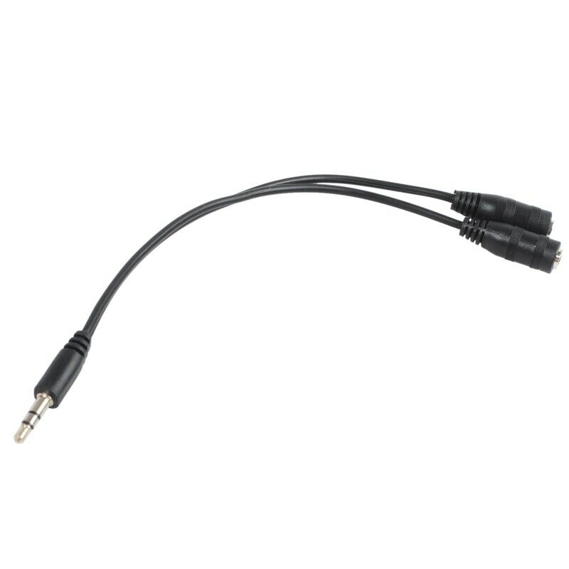 23 cm 3.5 mm dual connector plug male - female adapter jack stereo audio cableS5