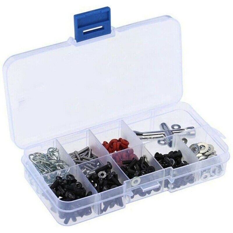 241Pcs 1/10 RC Car Parts,1/10 HSP RC Car Repair Tool & Screws Box,D3/D4/XIS E4C6
