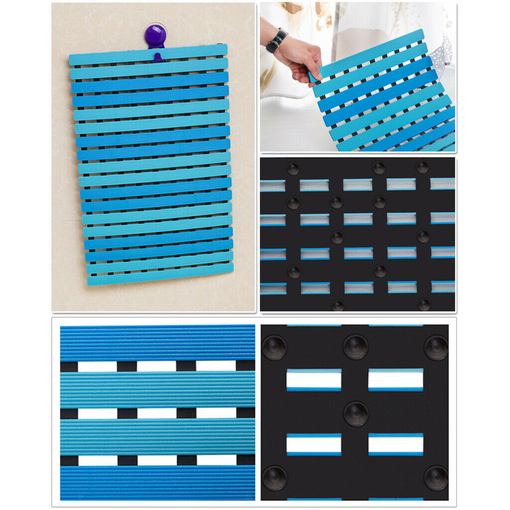 Bath Mat with Suction Cups Mildew Foldable Bathtub Mat Floor Mat for Kitchen