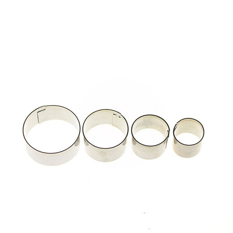 4 pcs Stainless Steel Round Circle Cookie Fondant Cake Mould Cutter Tool Hot WB
