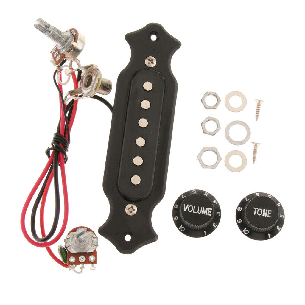 6 String Single String Pre-Wired Guitar Pickup with Volume Tone Knob