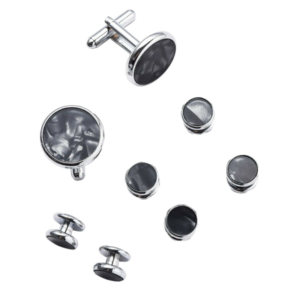 8x Men Enamel Cufflinks Studs Cuff links Jewelry Gifts Black,as described