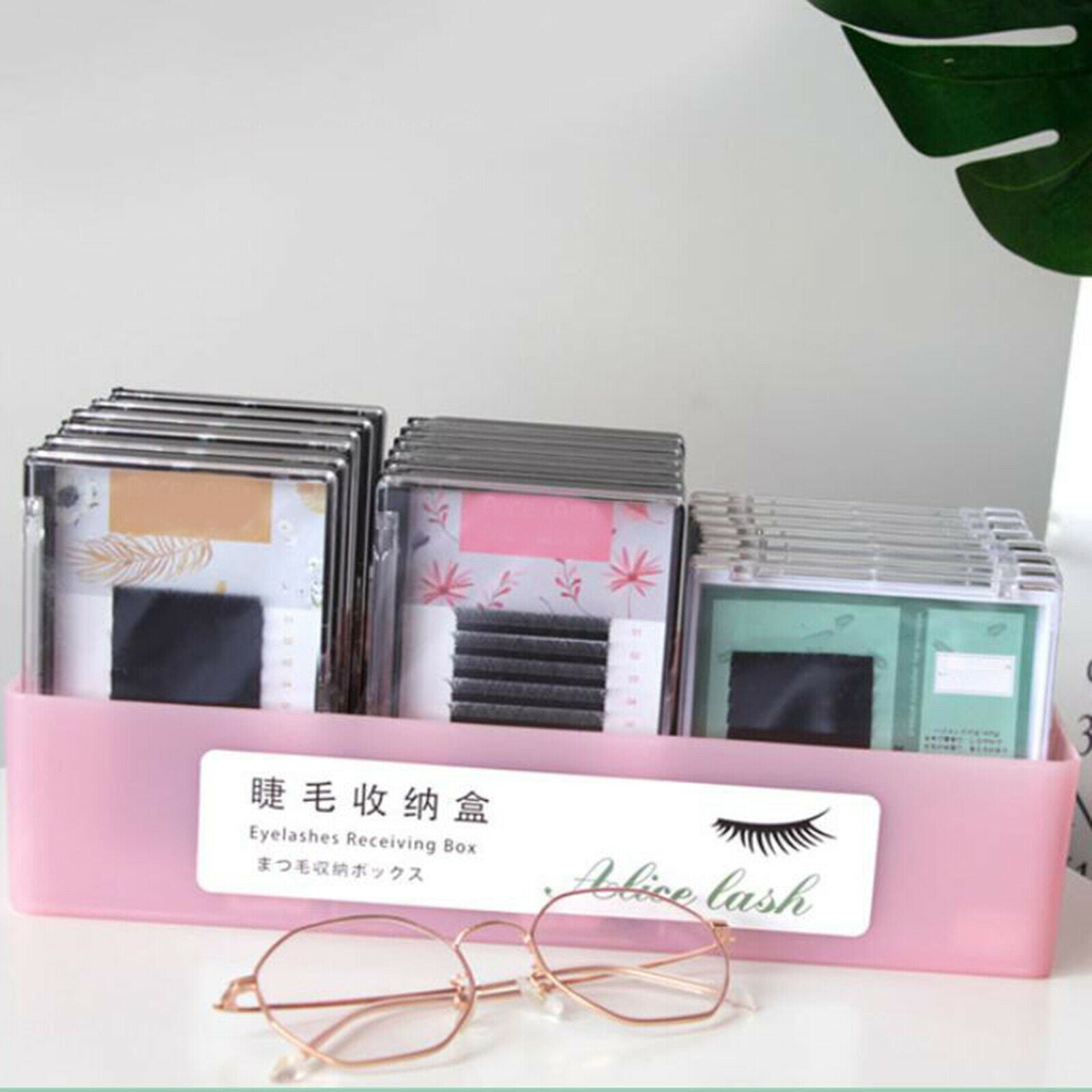 3X Eyelash Extension Tool Storage Box Container Holder for Grafting Pink