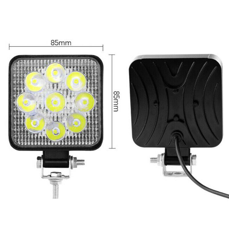 2PCS 9LED Car SUV Work Lights Spot Flood LED Light Bar Reverse Daytime Running