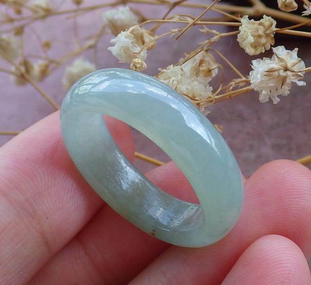 Certified yellow% natural A jade jade round ring US 7-8.5