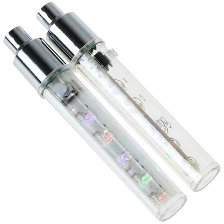 2pcs Bike Bicycle Wheel Tire Valve Cap Spoke Colorful Neon 5 LED Lights Lamp