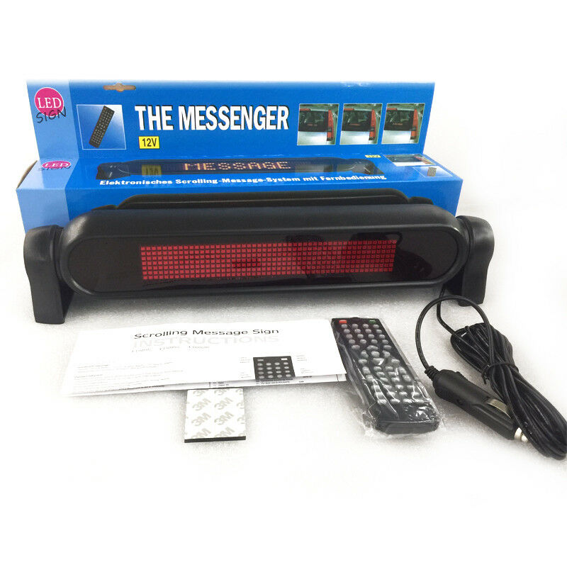 12V Car Dash Scrolling LED Panel Display Editable Advertising Window Sign Handy