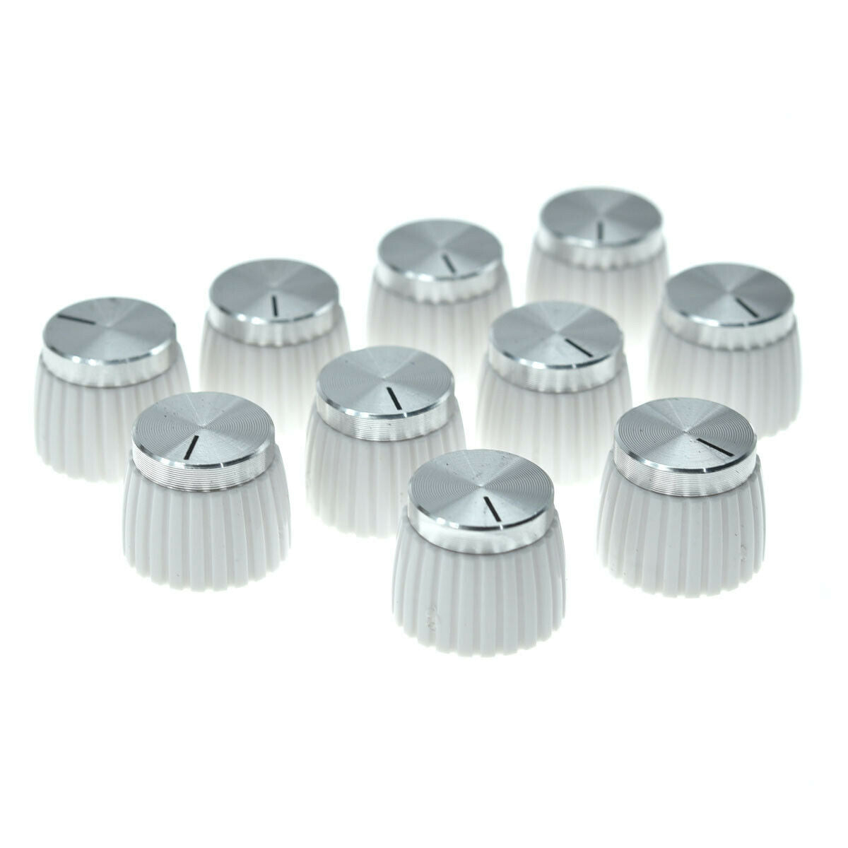 10x Guitar Amplifier Knobs White w/ Chrome Cap Push-on fit Marshall Amplifier