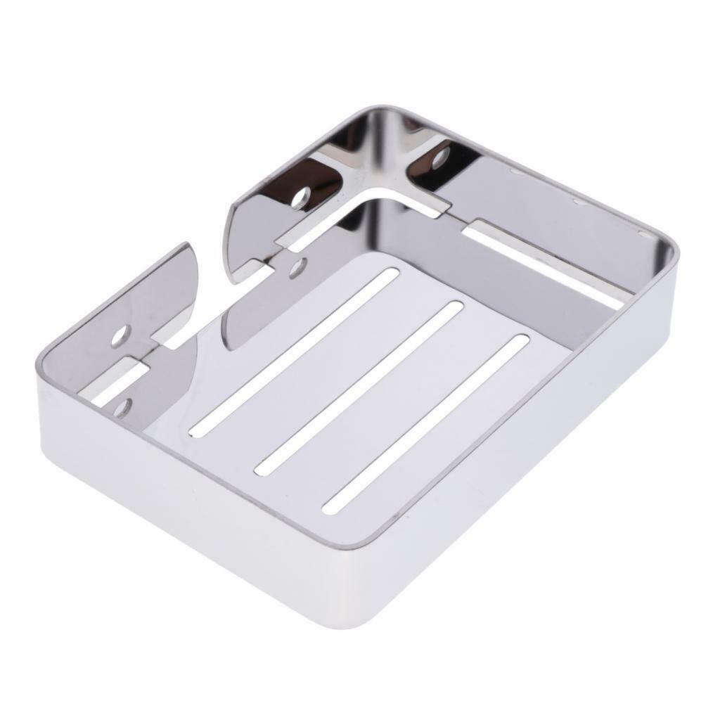 Shower Stainless Steel Soap Dish Holder Wall Mounted Accessory Sponge Holder