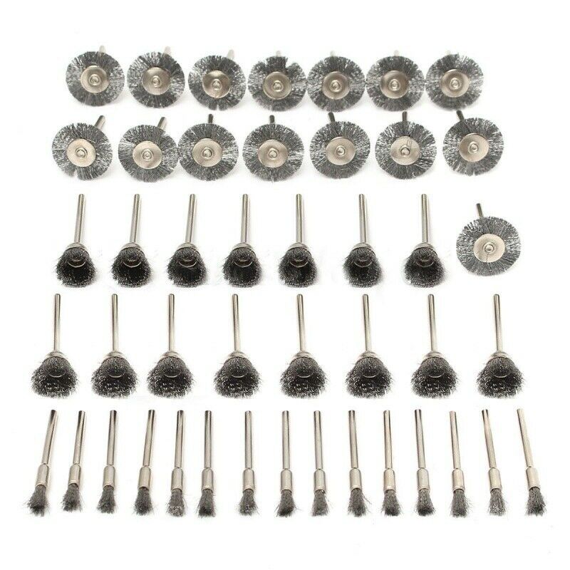 45Pcs Steel Wire Wheel Pen Cup Brushes Set Kit Accessories for  Rotary Tool O9B5
