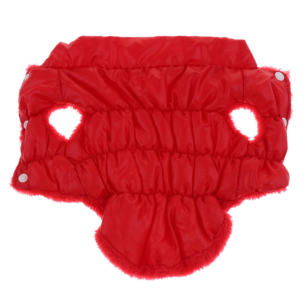 Dog Cold Weather Coat Warm Cotton Doggie Vest for Small Medium Dog Red L