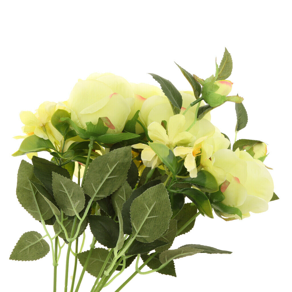 2 Pieces DIY Wedding Rose Silk Flowers 9 Head Arrangements Artificial