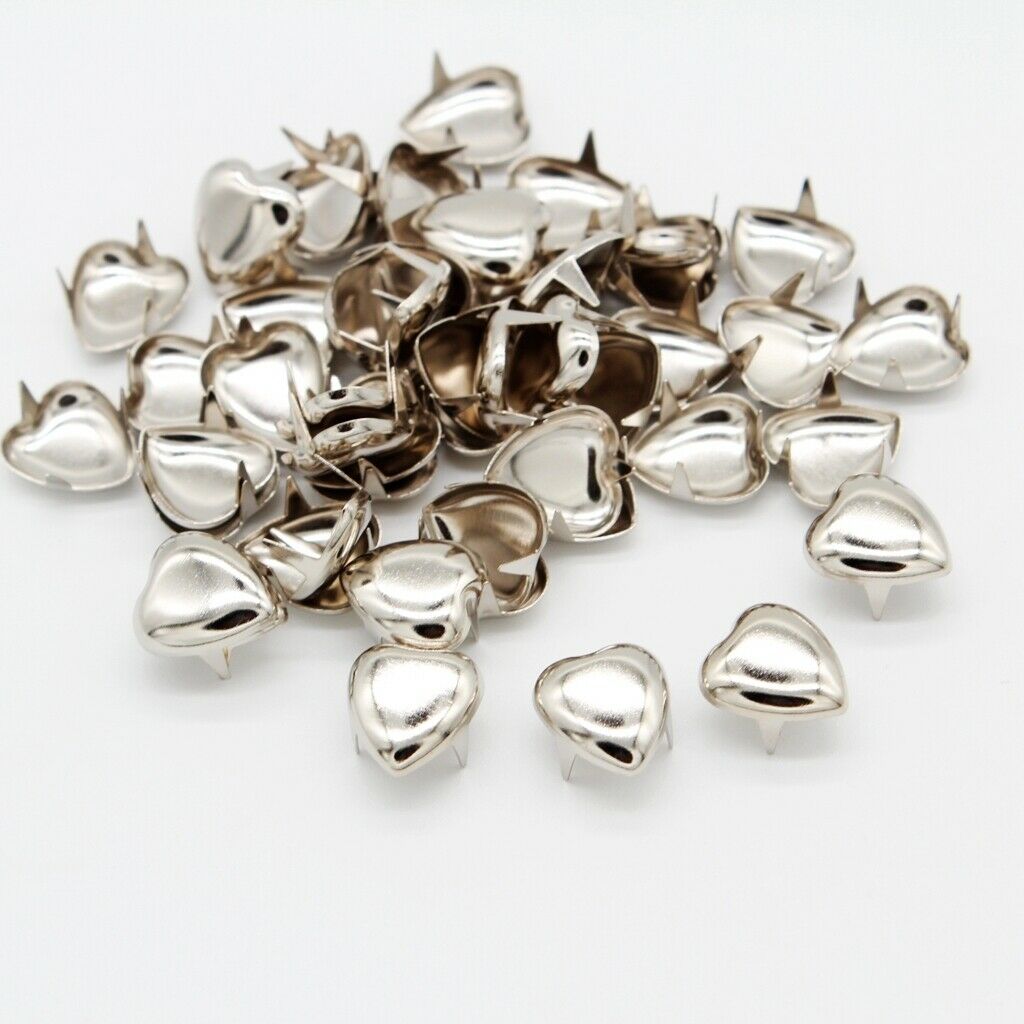 DIY Love Heart Metal Rivets Claw Studs Bags Clothes Hats Leather Decor
