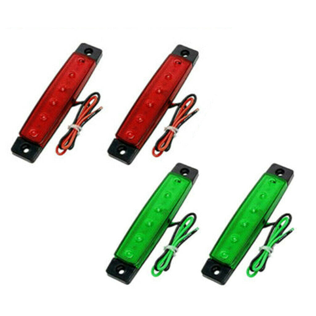 8pcs Red + Green Boat Navigation Light LED Stern Starboard Lamps for Boat