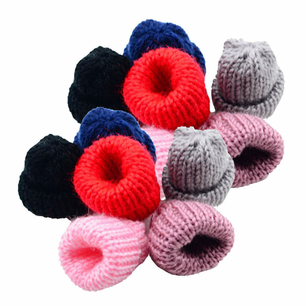 12x Mixed Handmade Knitting Wool Yarn Hat for Craft Hair Jewelry Ornaments