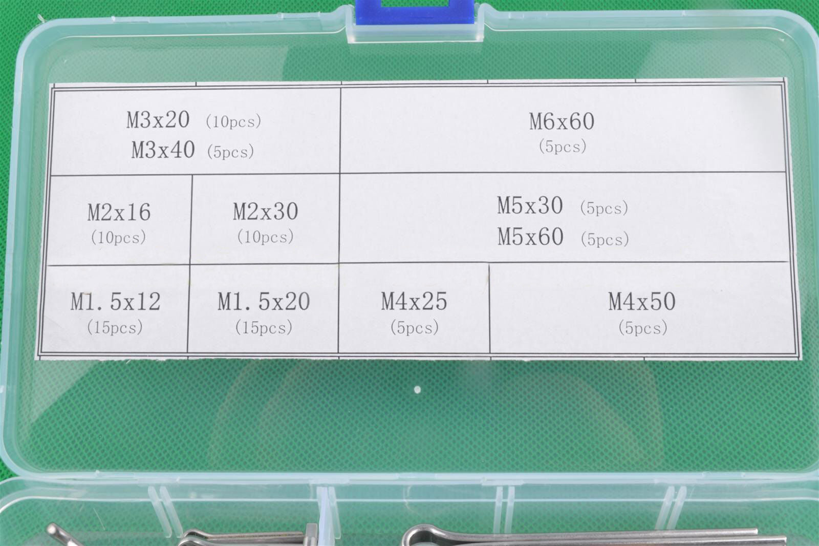 90pcs 11 Kinds 304 Stainless Steel Split-Cotter Pins Assortment Kit M1.5 - M6