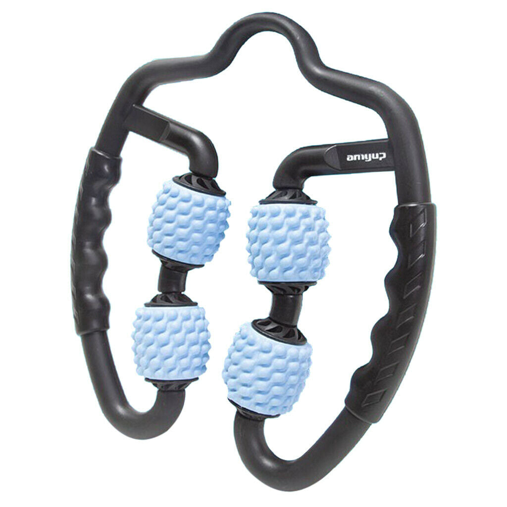 2x Handheld Massage Rolling Stick Cramps Leg Back Muscle Roller Massager