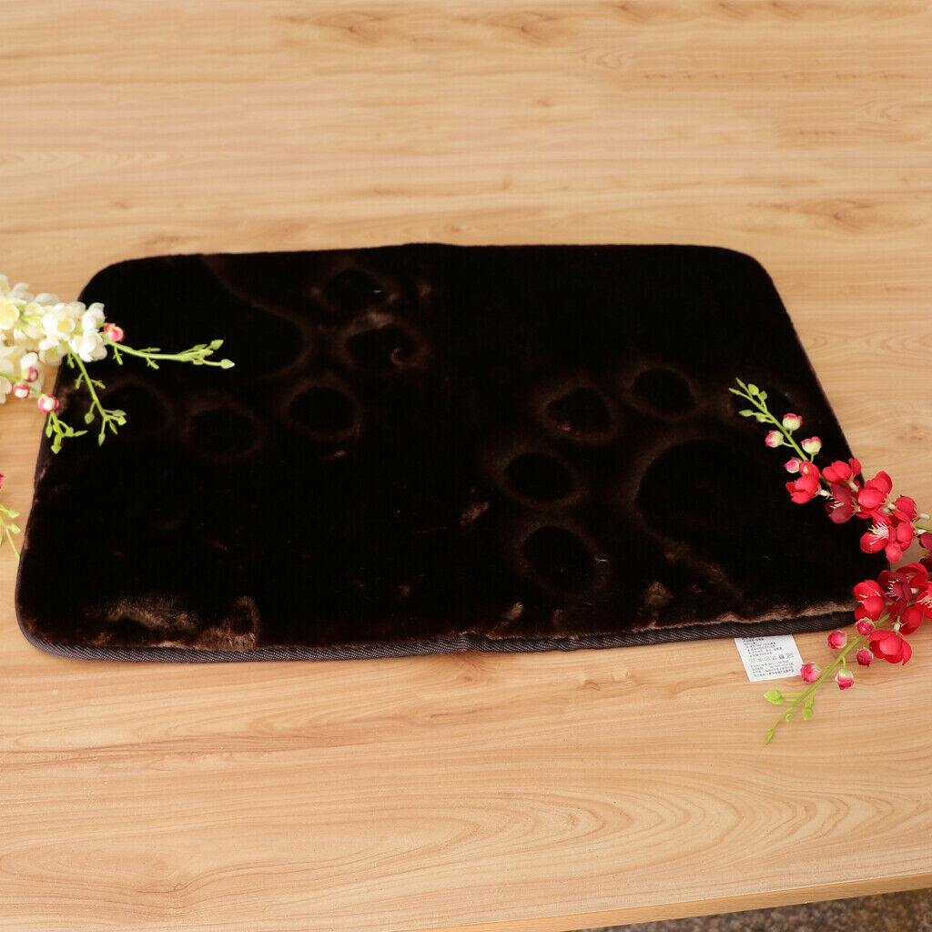 Washable Absorbent Soft Foam Bath Mat Bathroom Shower Rug Non Slip Brown
